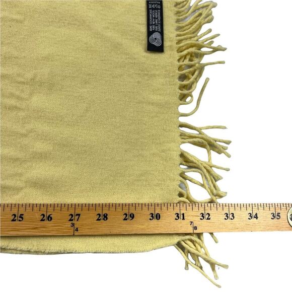 Reine Schurwolle Yellow Wool Scarf Length 62" Width 11.5" Fringe 2" - Picture 9 of 11